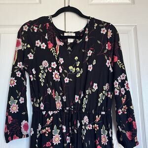 Style&Co black floral tiered maxi/long dress witchy cottagecore